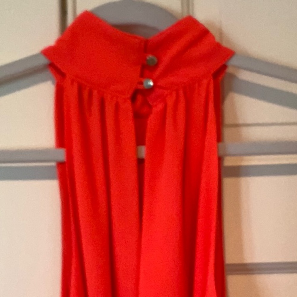 Vici Bright Coral Halter Neck Tie Waist Dress Size SM - Picture 5 of 5